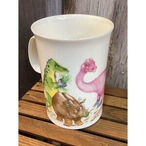 Dunoon Cherry Denman Dinosaurs Mug Triceratops & T Rex Fine Bone China Coffee